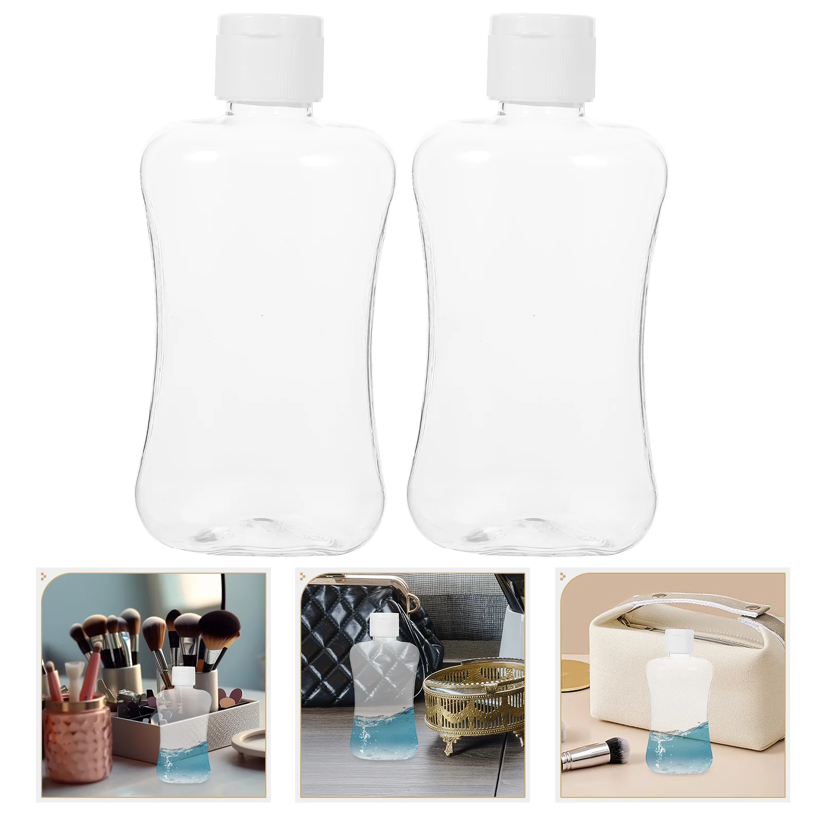 

10pcs Flip Top Bottles 200ml Refillable Dispenser Shampoo Containers Travel Makeup Empty Sample Sub Packaging