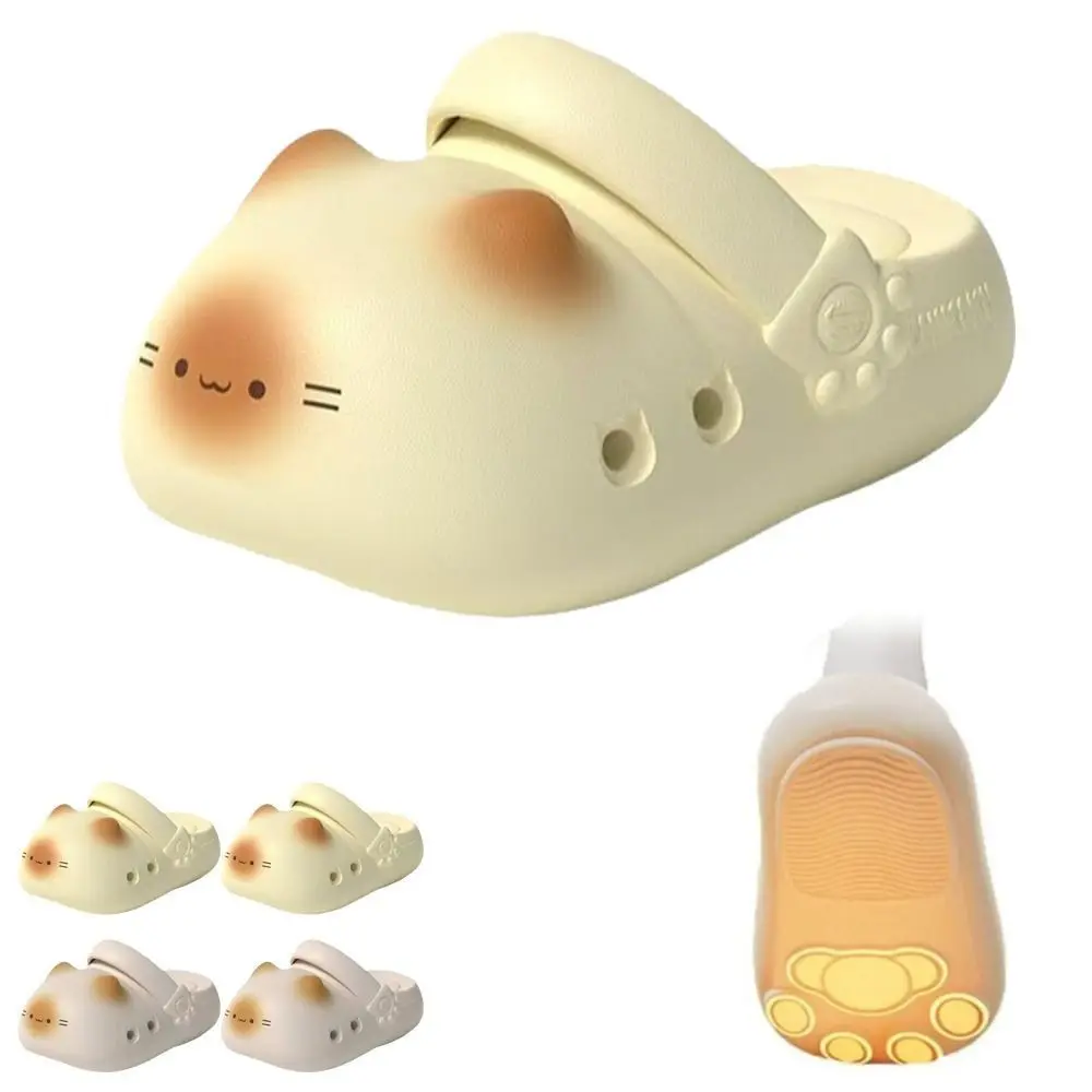 Adorable Waterproof Cat Slippers Anti Slip Bottom Cat Paw Small Cat Mules Closed Toe Soft Bottom Ladies Slippers Girl