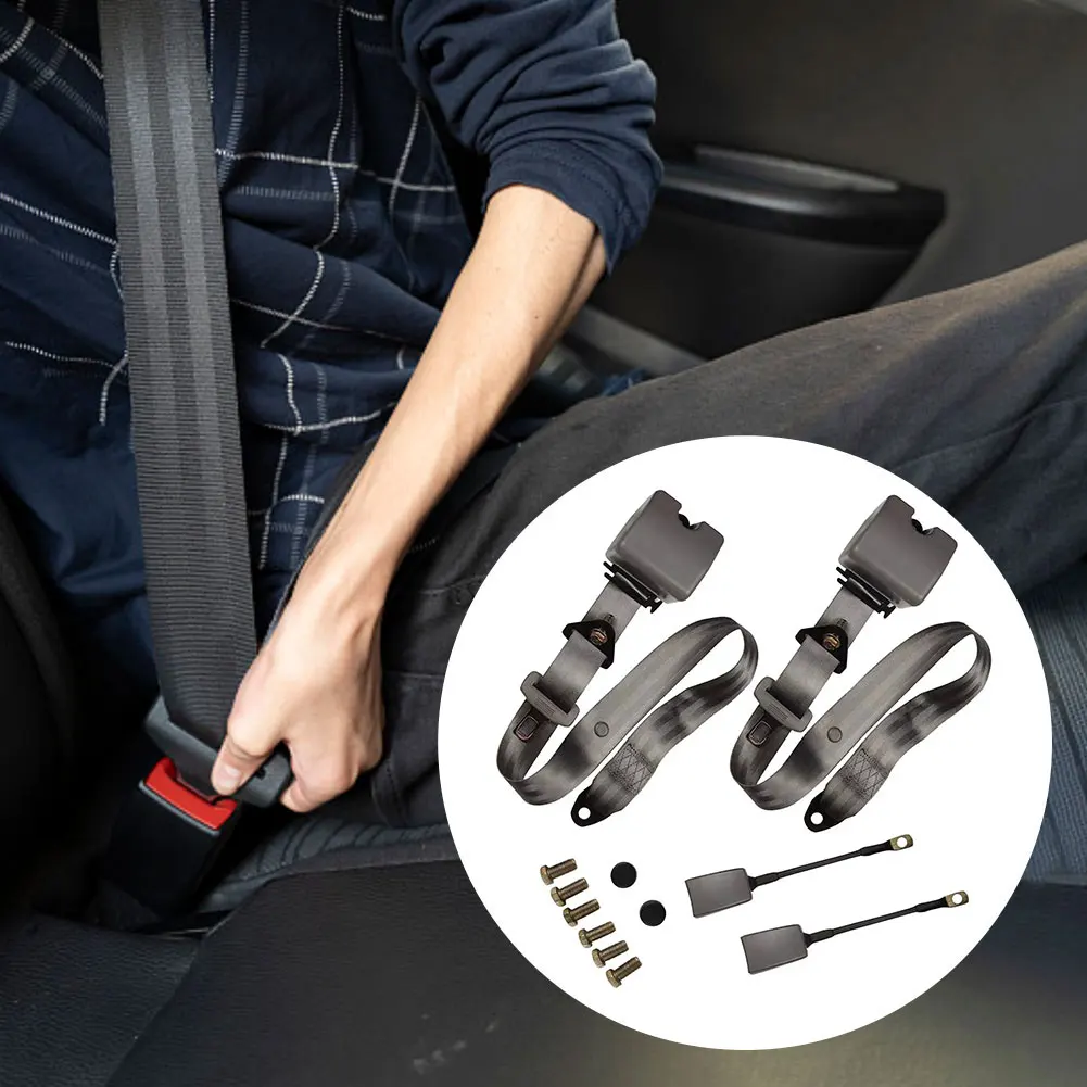 Universal 3 Point Automatic Seat Belt Retractable Lap Adjustable Seat Belt For Car Stopper Spacing Limit Buckle Clip Retainer