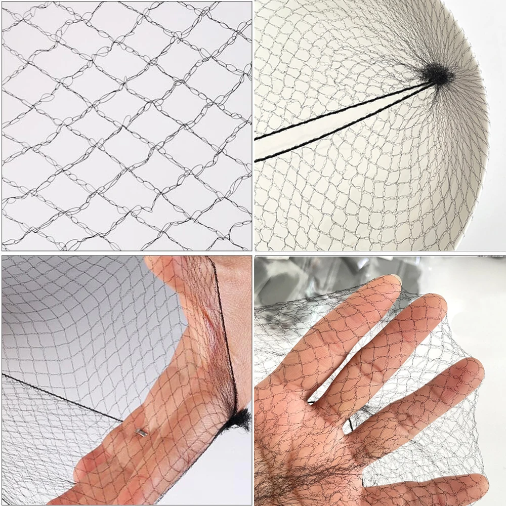 10/60Pcs 5MM Nylon Hair Nets Invisible Disposable Hair Net Ballet Dance Net Bun Hair Nets Invisible Elastic Edge Mesh Hair image 5