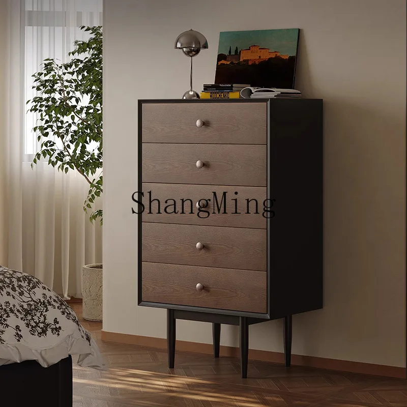 

FG Living Room Home Large Capacity Locker Mid-Century Solid Wood Sideboard