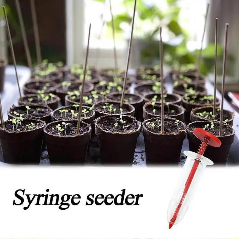 Gardening Tool Supplies Syringe Seeder Mini Sowing Seed Dispenser Garden Seed Sower Planter Manual Seeding Flower Pot Flower Bed