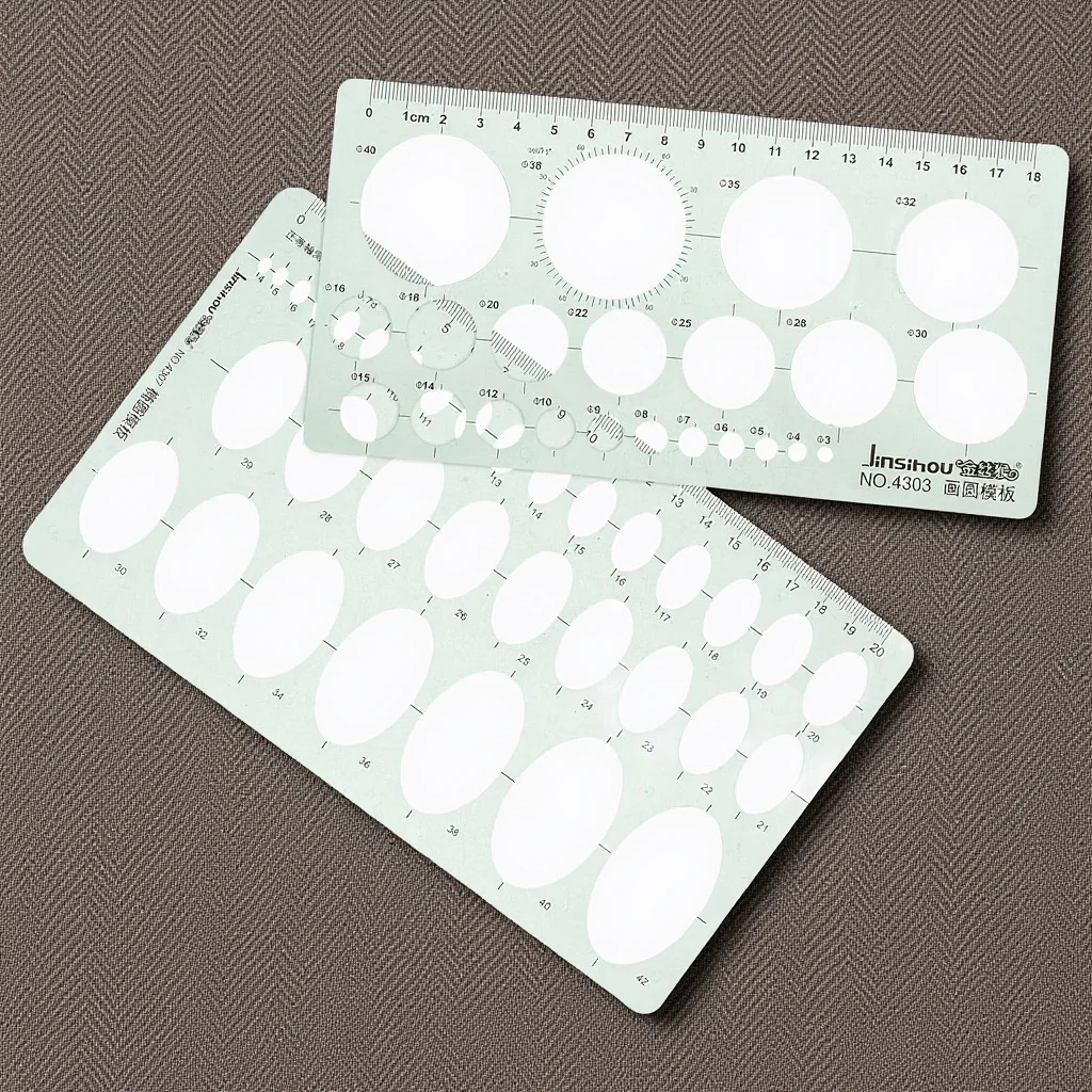 2 قطعة مسطرة دائرة هندسية سميكة قابلة لإعادة الاستخدام قالب رسم DIY بها بنفسك النسيج طلاء جدران أداة الإستنسل الفنية الحرفية