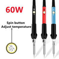 Mini Soldering Iron Adjustable Temperature Electric Solder Iron Rework Station Mini Handle Heat Pencil Welding Repair Tools 60W