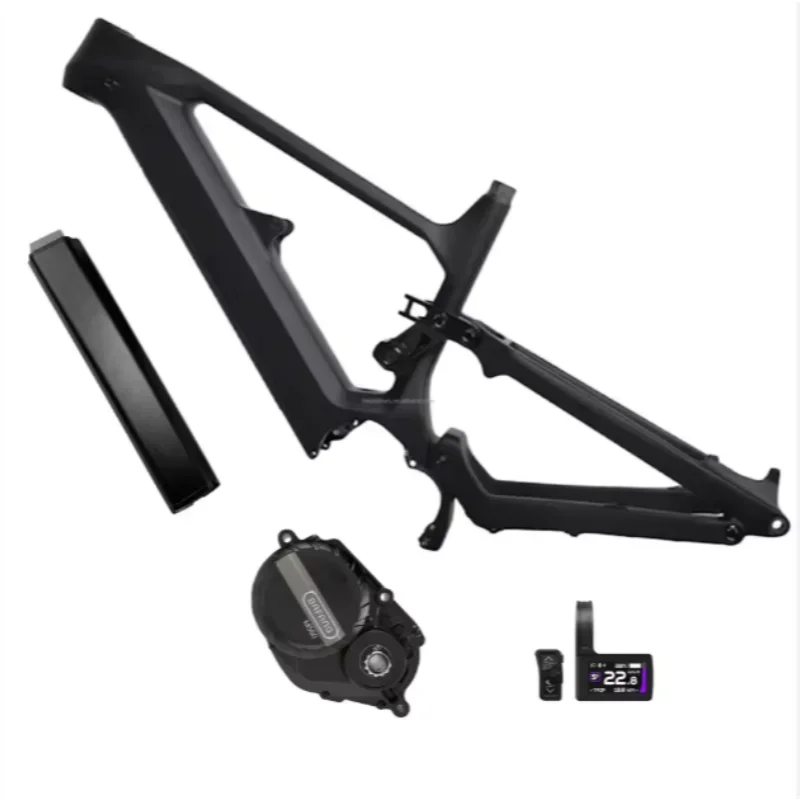 E-bike Frame+Motor+Battery Kit Dengfu E10 Carbon Fiber EMTB Frame 840WH Battery Bafang Mid Motor M510 250W Electric Bicycle Kit