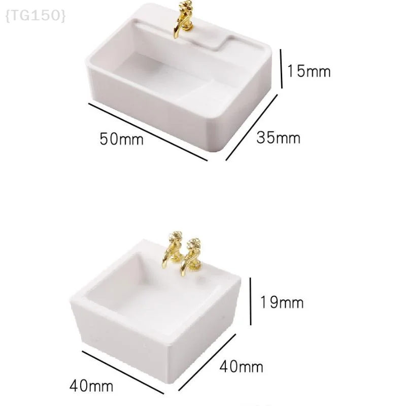 【Ja】Mini-évier de salle de bain à l'échelle 1/12, modèle de meuble de lavabo simulé pour la décoration de maison de poupée DIY, accessoires pour maison de poupée