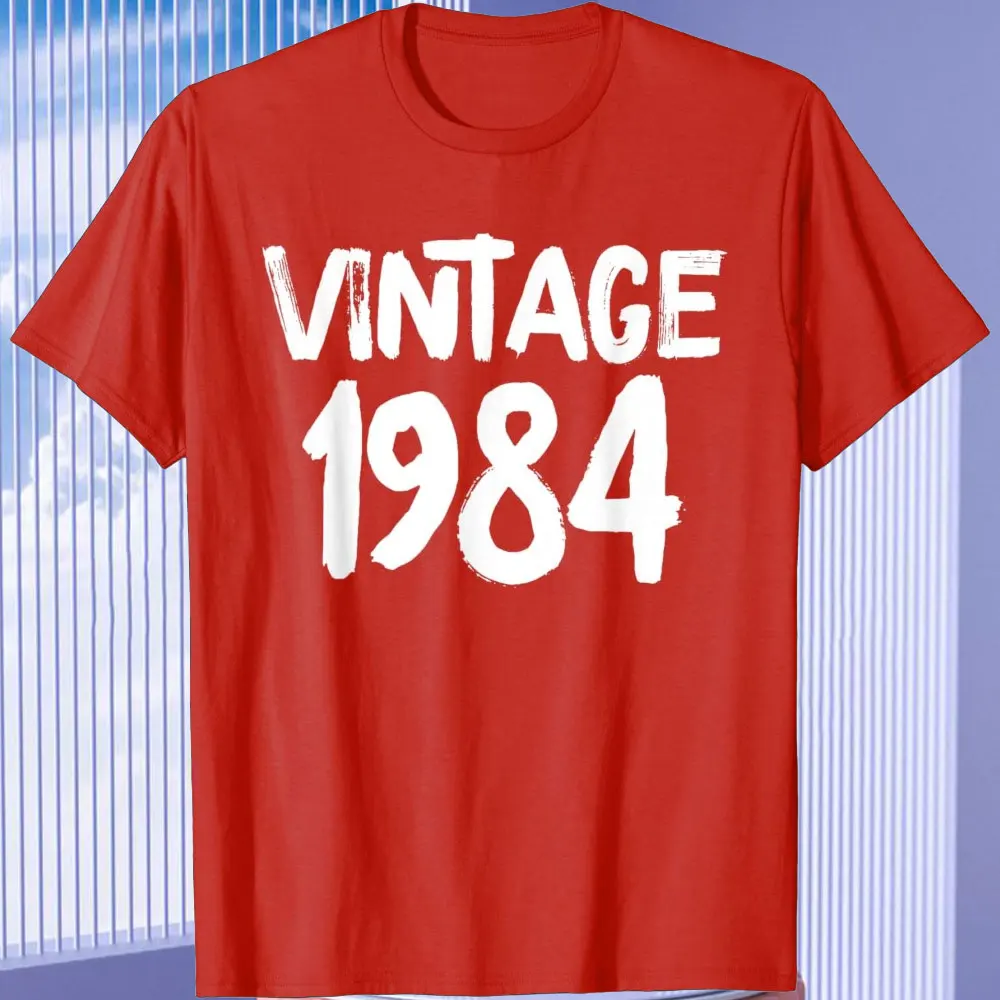 Camisetas de estilo Retro Unisex, ropa de calle de tendencia, año de nacimiento, Tops de alta calidad, ropa Vintage, 1984