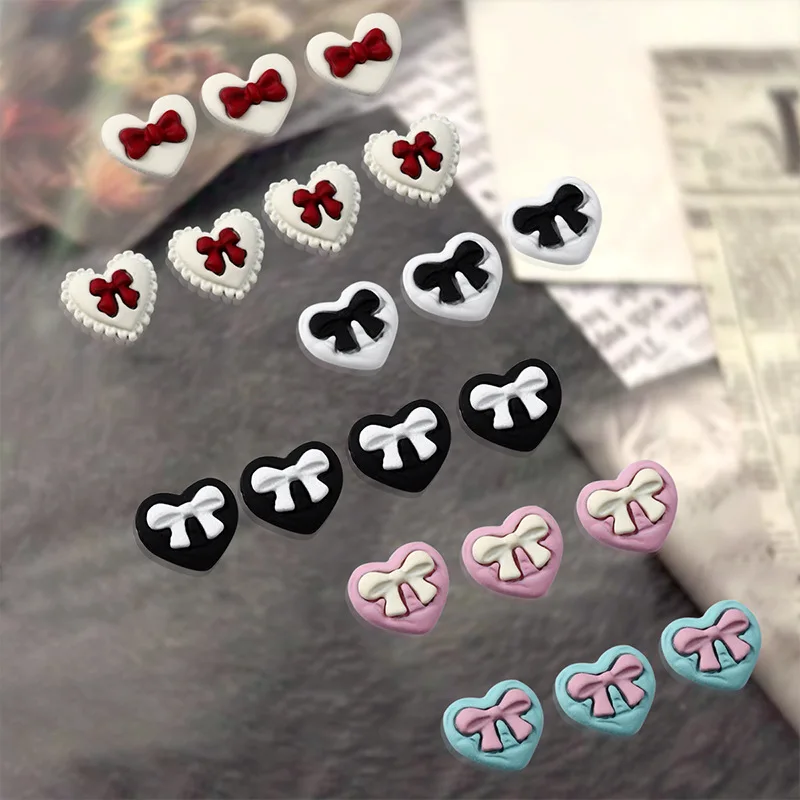 

10PCS 3D Spray Painted Alloy Love Heart Nail Art Bow Charms Accessories Parts For Manicure Nails Decoration Supplies Product