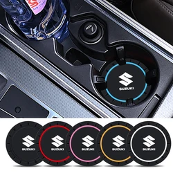 2PCS Silicone Car Coaster Non-Slip Cup Mat For Suzuki Vitara Swift Kizashi SX4 Ignis Baleno Ertiga Ciaz S-cross Auto Accessories