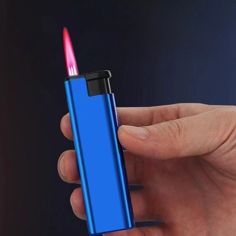 

New Windproof Lighter Durable Household Blue Flame Direct To Men's Smoking Cigarette Lighter Smoke Accessories Factory Wholesale