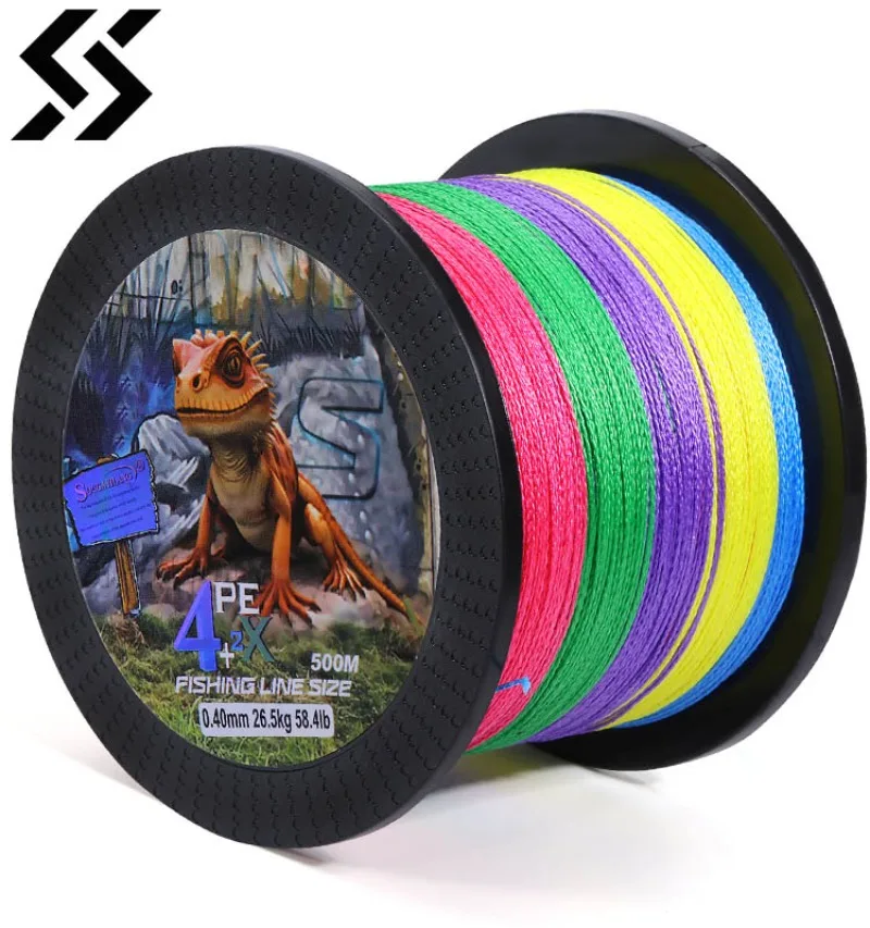 Sougayilang X4+2 Strand Braided Fishing Line 500M Multifilament Japanese Carp Fishing Wire Fishing Accessorie PE Line Pesca