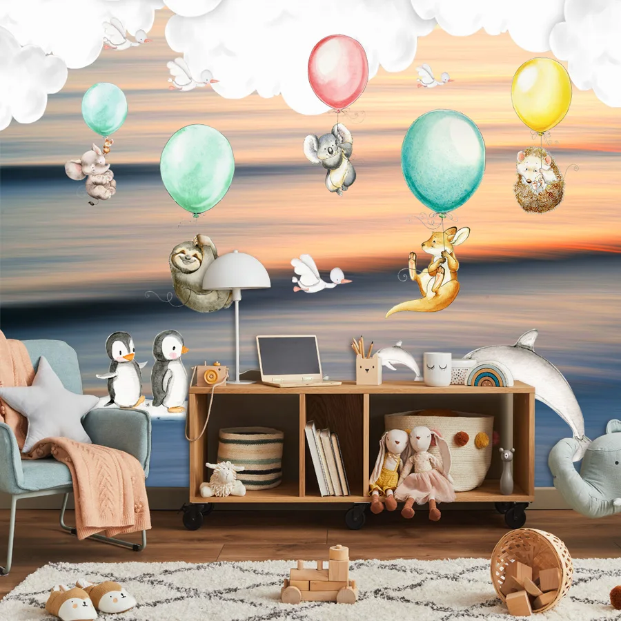 Peel and Stick Wallpaper Removable Accept for Living Room Decoration Contact Paper Cartoon Animal Wall Papers Home Decor Murals