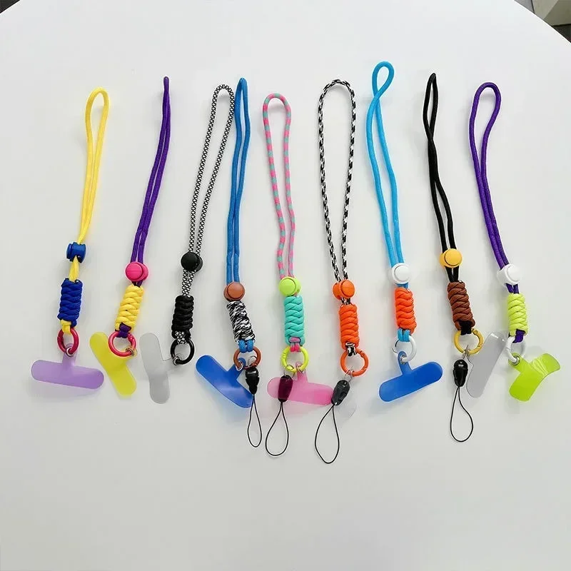Detachable Rope Keychain, Cell Phone Holder, Patch Wrist Strap, Braided Mobile Phone Lanyard Strap Hanging Chain Ring Cord