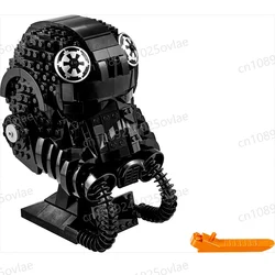 MINISO MOC-75274 TIE Fighter Pilot Helmet MOC SpaceShip Battle Model Building Block Architecture Education Assembly Model Toy