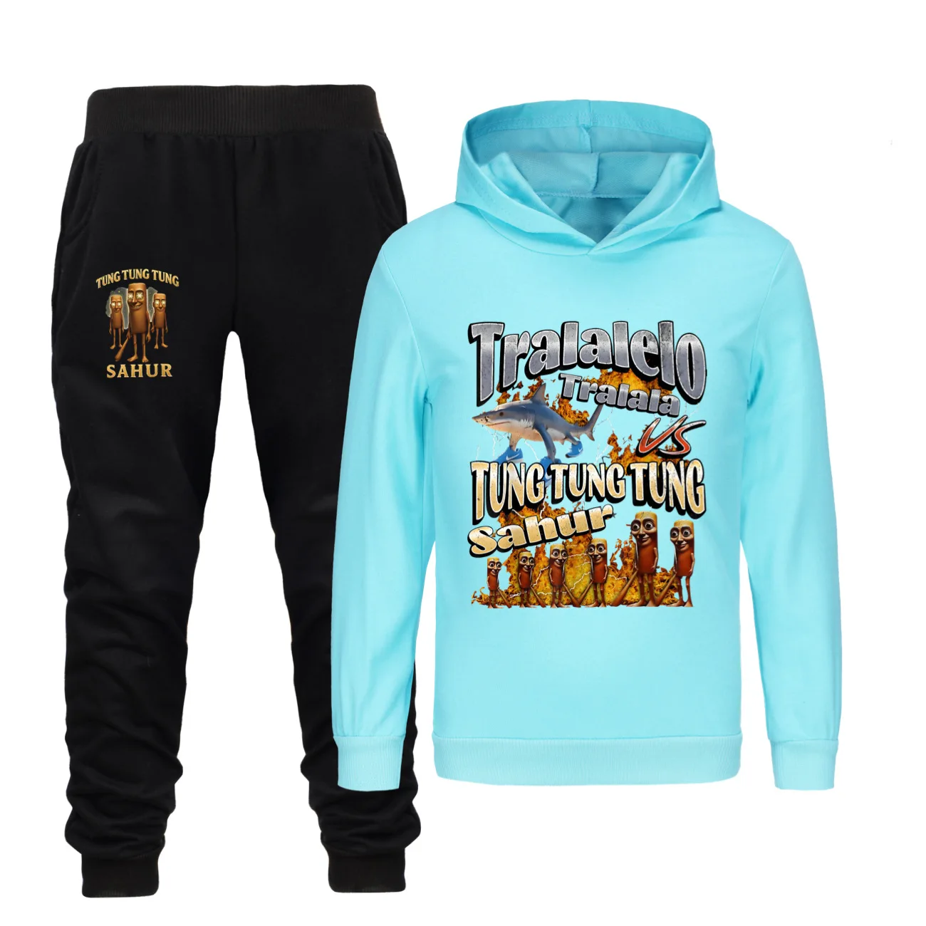 

Italian Brainrot Clothes Kids Tung Tung Tung Sahur Hoodie Junior Boys Long Sleeve Sweatshirts Pants 2pcs Sets Girls Tracksuits