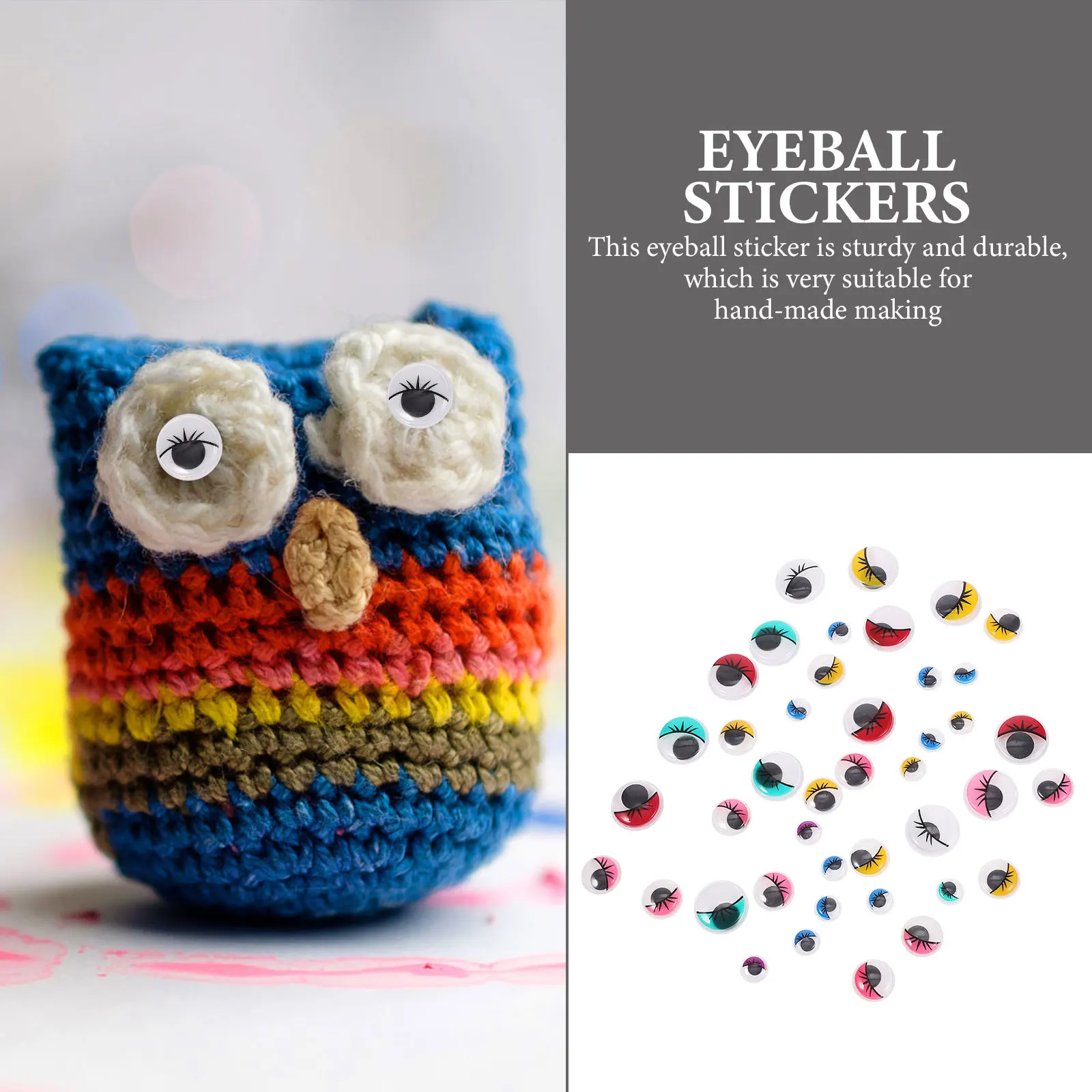 

84Pcs Colorful Self-Adhesive Eyeball Stickers for DIY Crafts Cartoon Eye Decals Handmade Craft Supplies Eyeball Stickers