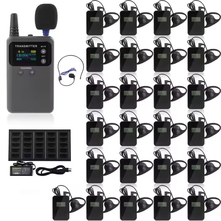 Wireless Audio Radio Guide Tour Headset System 708R 60 Hours Battery Type-C for Tourism Translation Conference Interpretation
