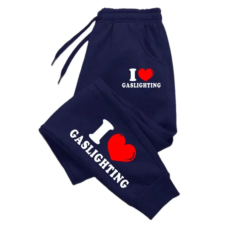 I Love Gaslighting Printing Casual veelzijdige damesbroek Trendy hiphopbroek met zakken met trekkoord Comfortabele joggingbroek Dames
