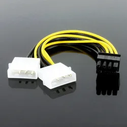 8Pin Male To Dual 4Pin Female Video Card Power Cord 8 Pin PCI Express To Dual 4 Pin Molex Graphics Card Power Cable