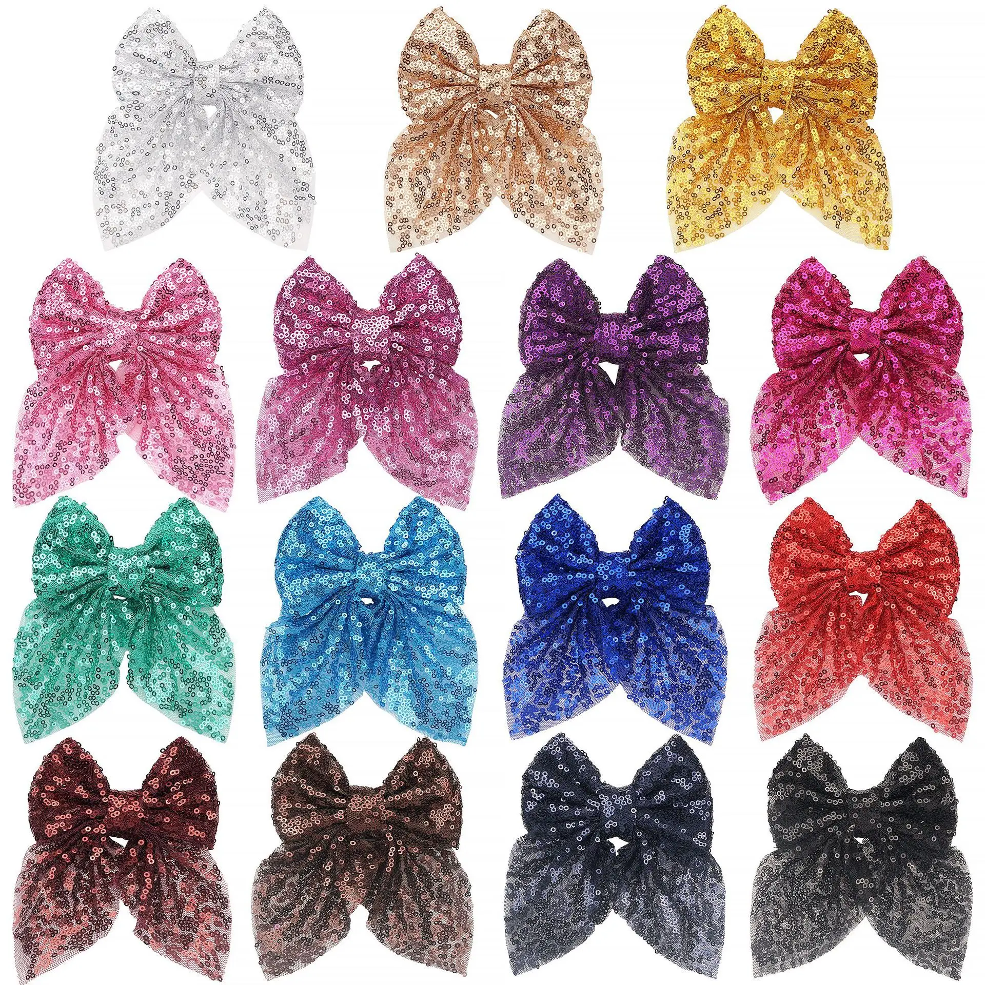 

Cute BigSequin Girls Hair Bow Clip Shiny Women Glitter Hairpins Gift For Party Barrette Head Wear Kids Hair Accessories