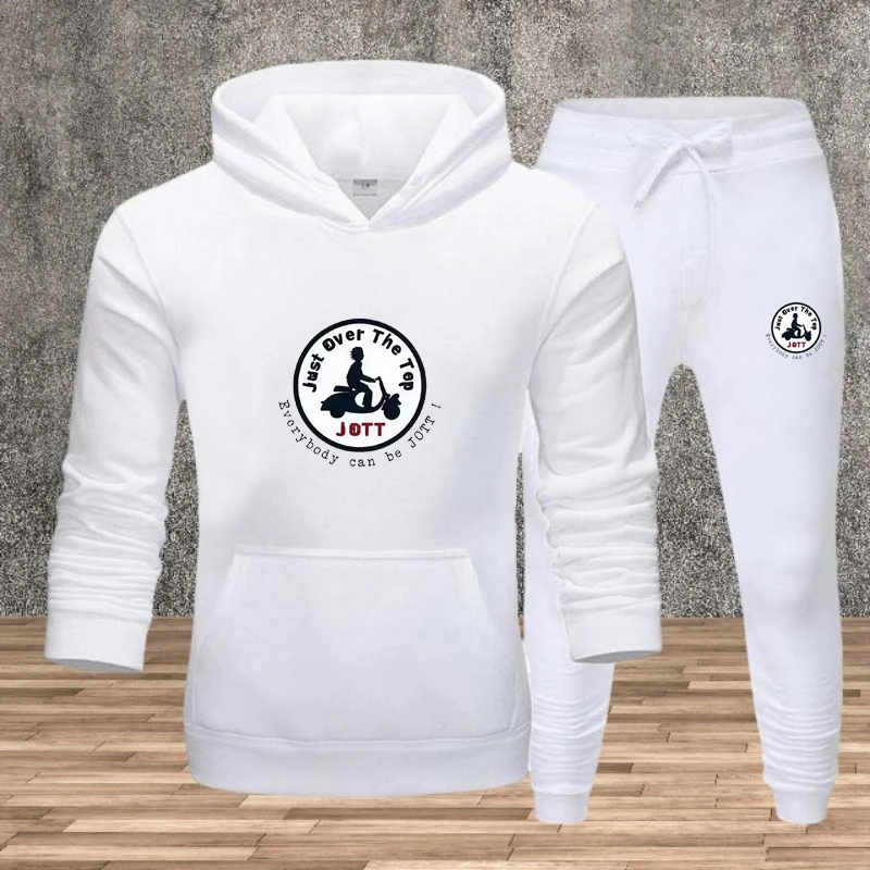 

Printed sweatshirt set for men, long-sleeved sweatshirt and long pants set, autumn and winter casual sports 2-piece set for men