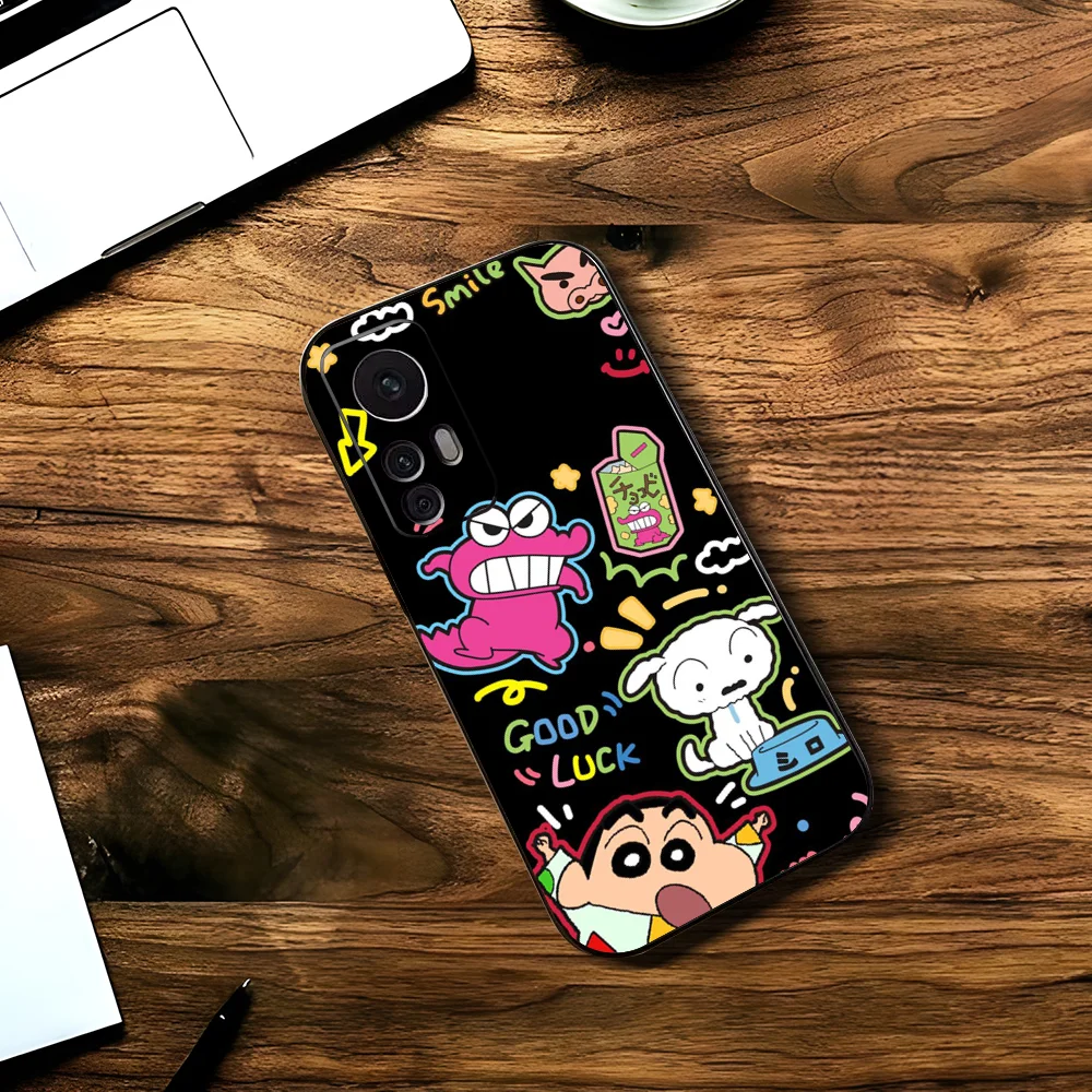 C-Crayon S-Shin-chan Phone Case For Xiaomi 11 Redmi Note 11 5G 8T 9A 9 10T Note8Pro Note9 12SUltra Black Case