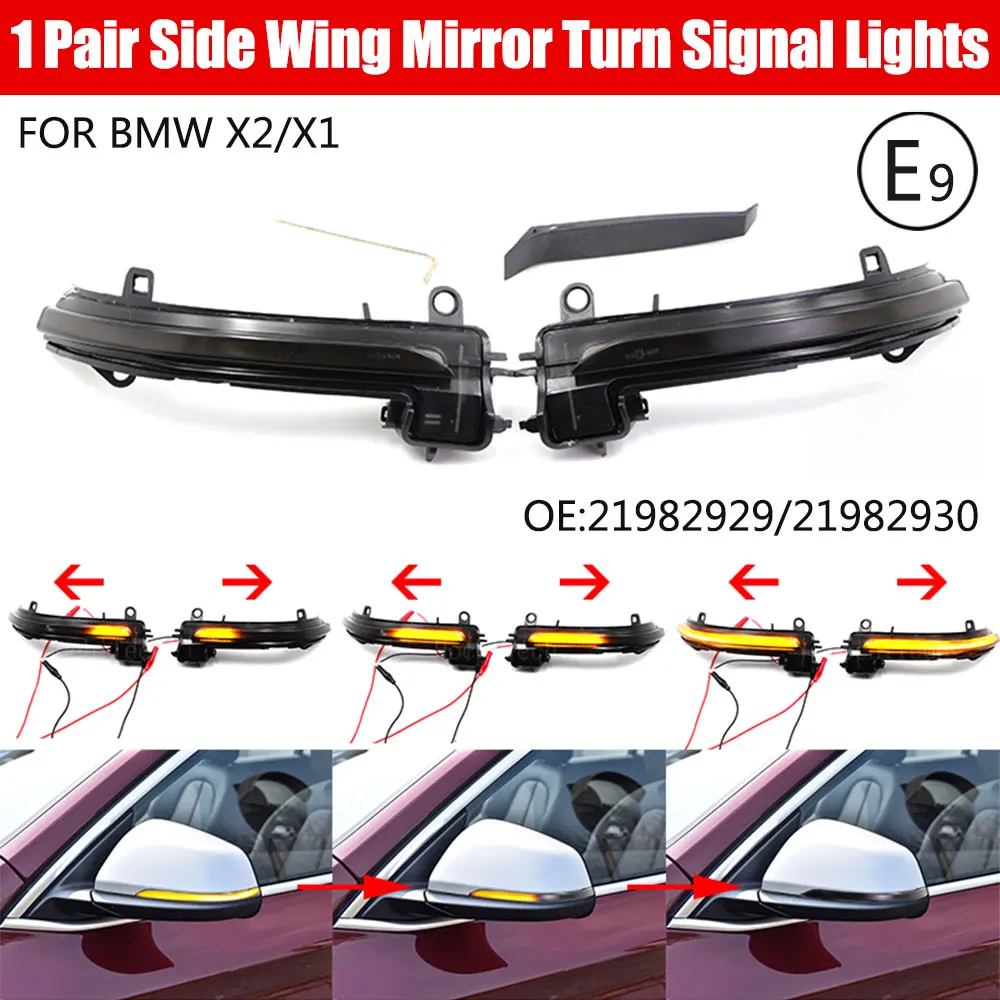 

2x Dynamic Turn Signal LED Side Mirror Light For BMW F48 F49 F39 F40 F45 F46 G29