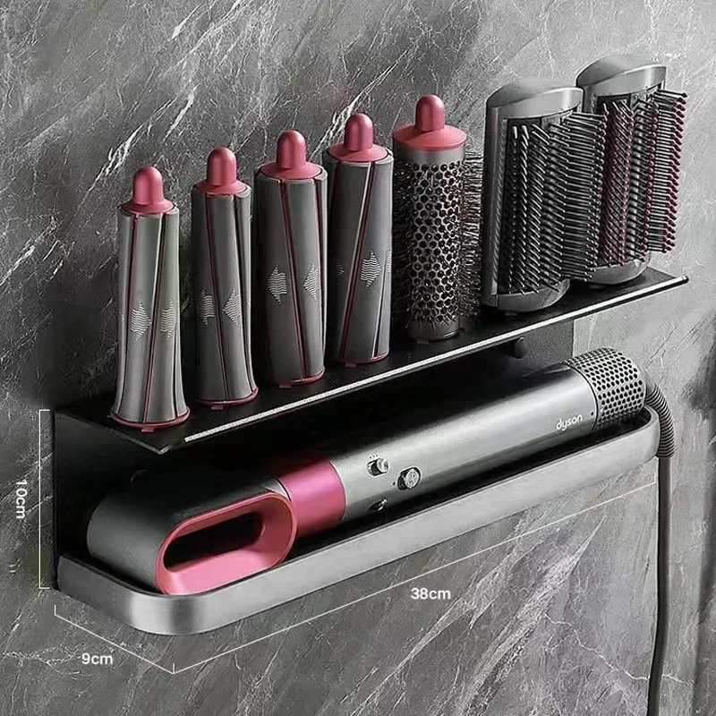 For Dyson Hair Curler Storage Rack Holder Hair Dryer Shelf Hairs Styler Holder Wall Hanging No-Punch Shelf Bathroom Accessorie