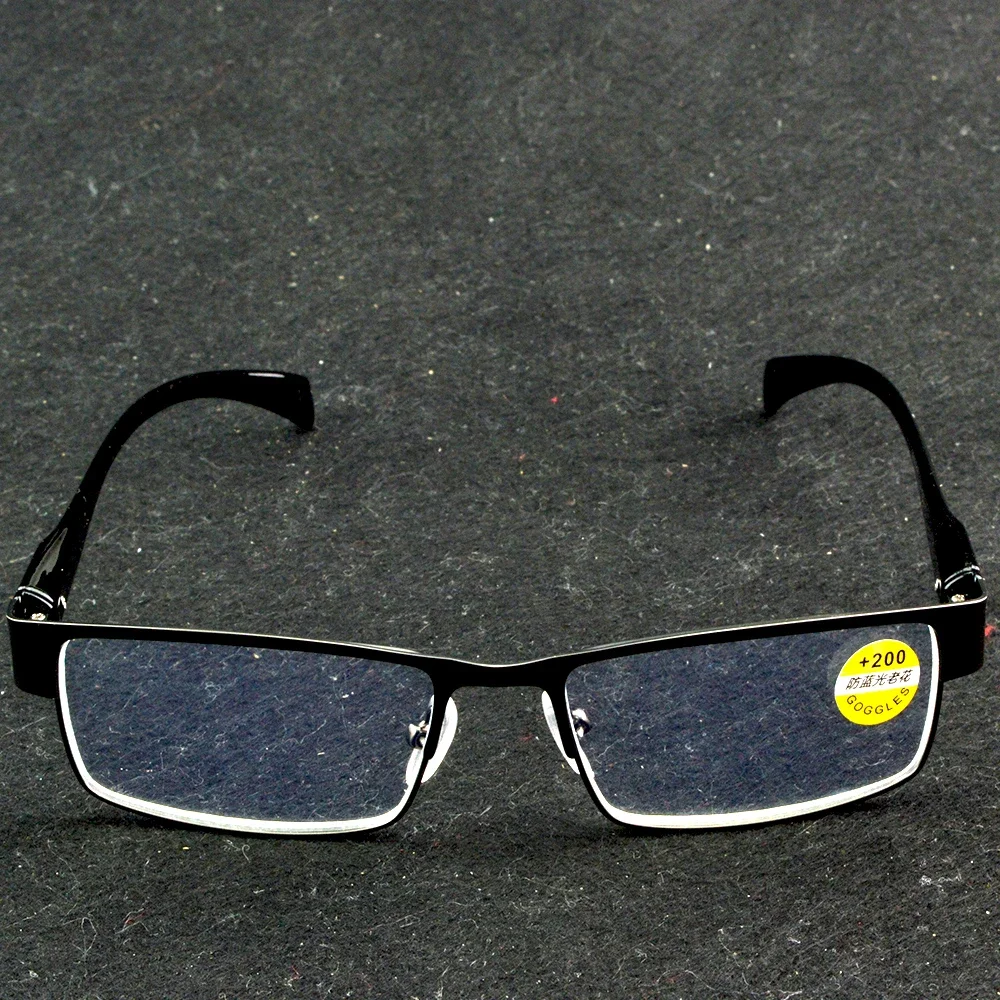 

Очки для чтения в черной металлической оправе, женские очки с защитой от синего света и линзами с синим покрытием, черные очки для мужчин от +0,75 до +4