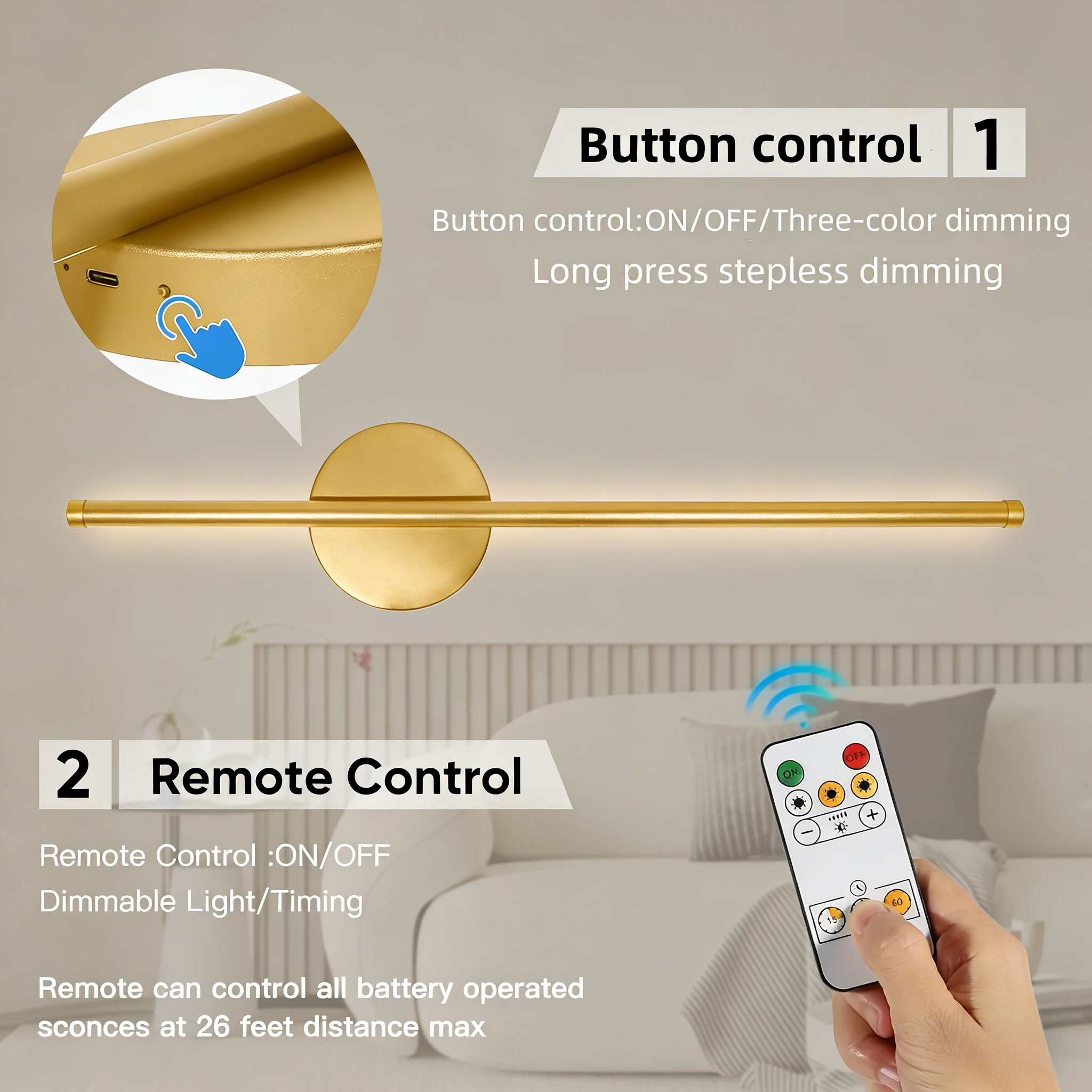 Rechargeable LED Wall Sconce 9