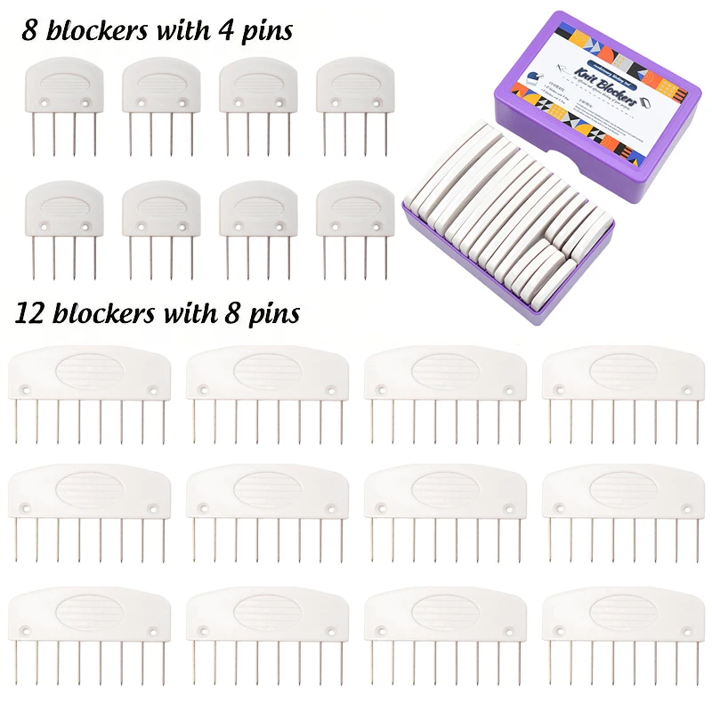 20PCS Knit Blockers Set Stainless Steel Knitting Blocking Combs and Pin for DIY Crocheting Knitting Sewing Tools & Accessory