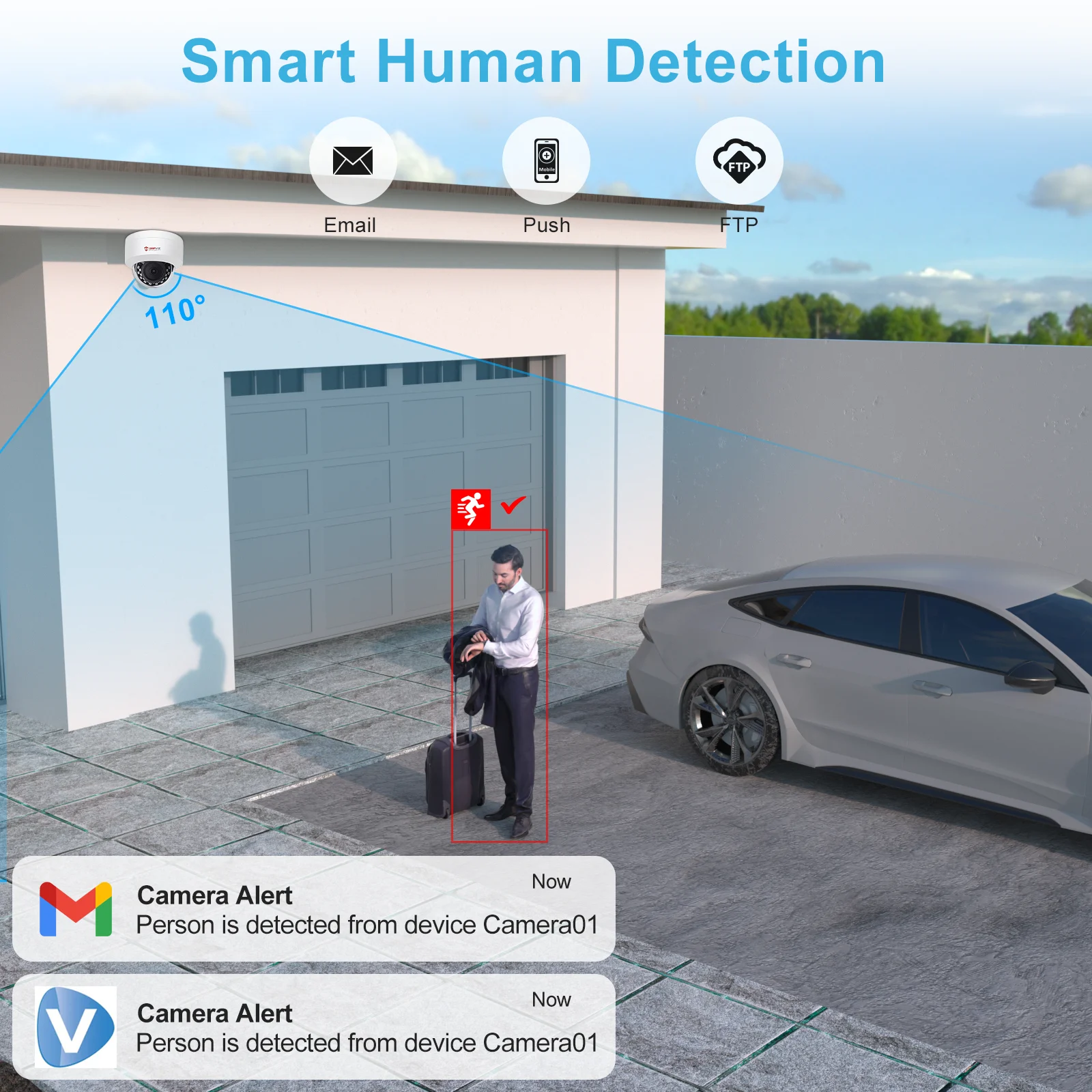 Anpviz 5MP POE IP Dome Camera Outdoor Security Protection Built-in Microphone IP66 IR 30m CCTV Video Camera H.265 VideoLink APP