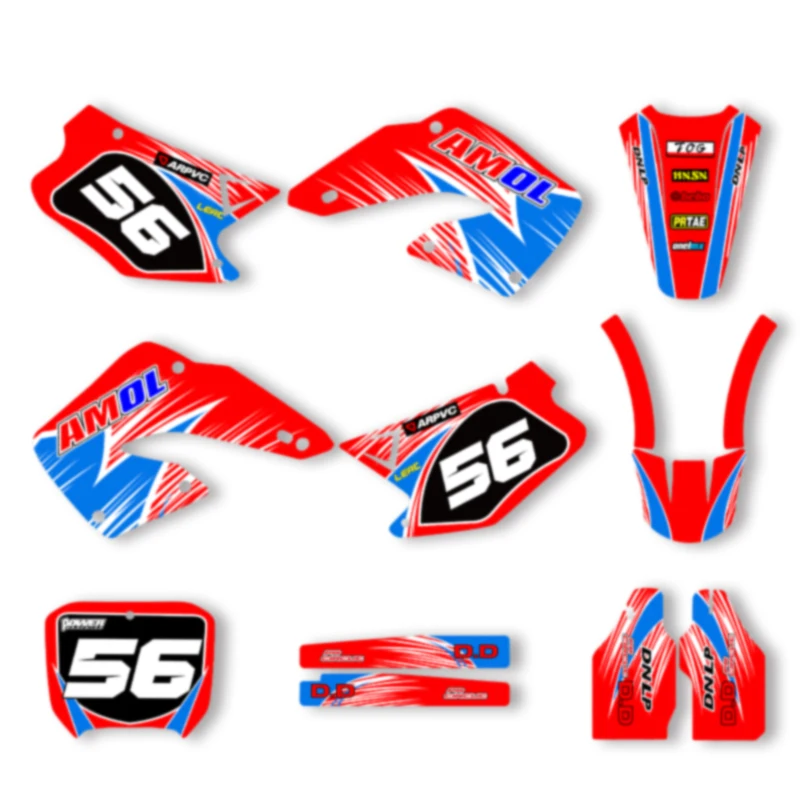 

DSMTECH Motorcycle Graphics Fairing Stickers kits Customize For Honda 2000 2001 CR125-250 CR 004