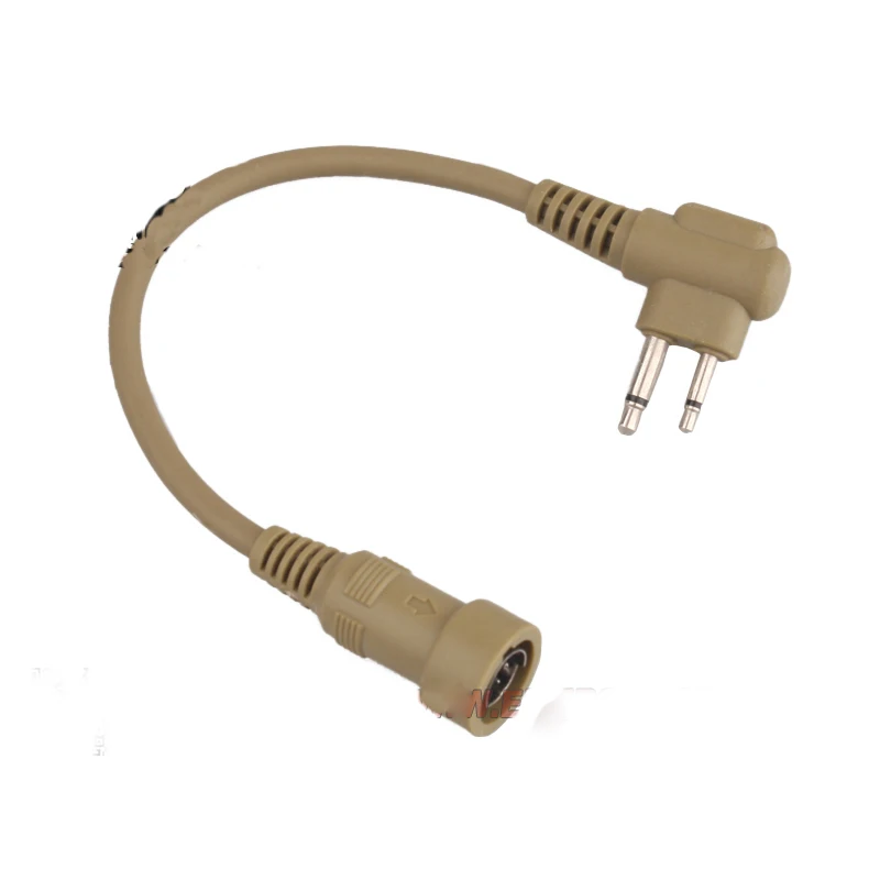 2PCS Tactical PTT Wire Double Pin DE Radio Charge Intercom Plug Interface For Motorola Hunting Sports Outdoor Airsoft Trekking