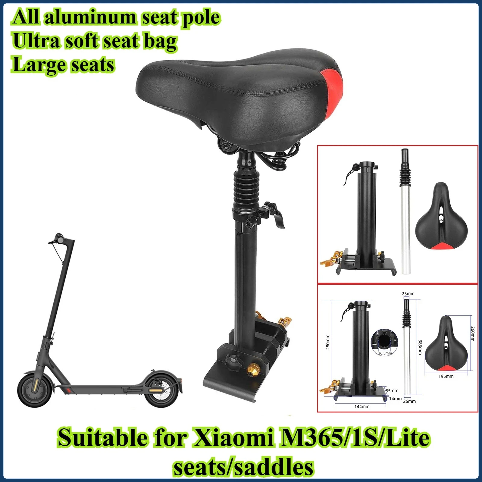 

Складное сиденье для электрического скутера, подходит для мягкой подушки сиденья Xiaomi M365/1S/Lite и амортизаторного седла