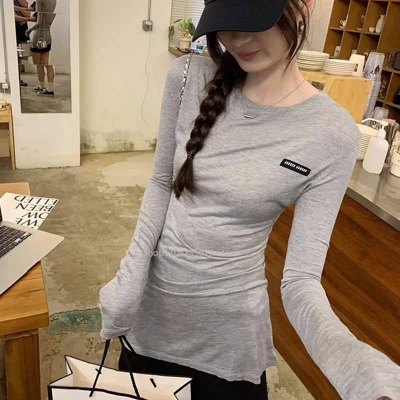 

Genuine Guild Tissu Skin-Friendly Thin Sun Protection Base Layer Cover Ups Women's New Fall 2025 Top Crew Neck T-Shirt