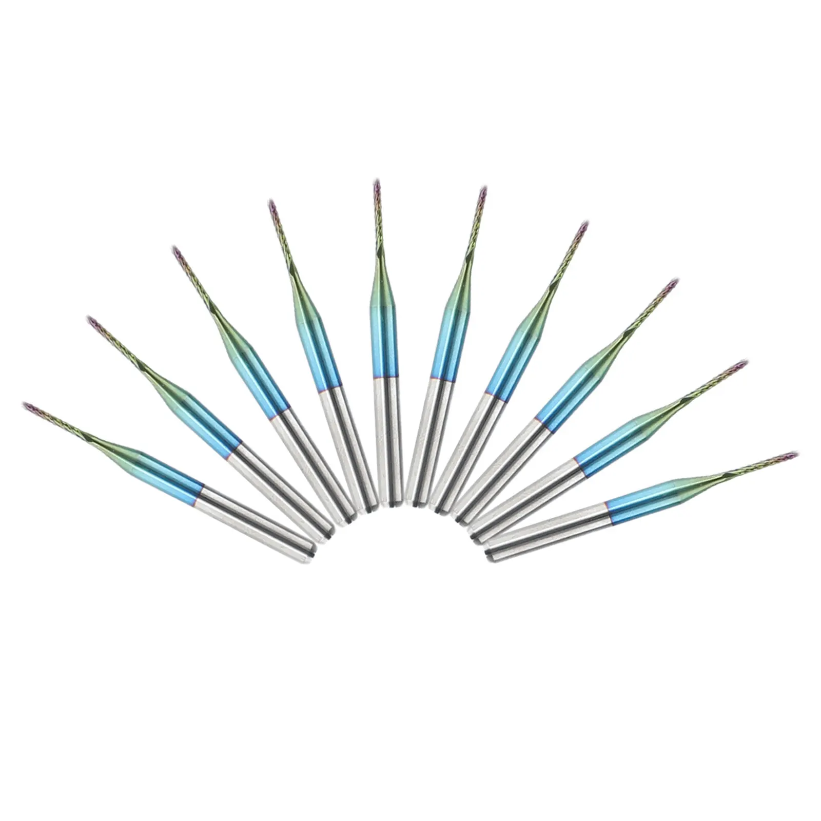 10pcs 1mm Carbide Router Cutting Drill Bit Blue End Mill Engraving Drill Bit For CNC PCB Metal Plastic Molds Hardware Processing