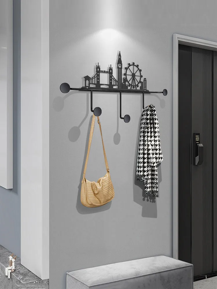 Non-perforated hangers, wall-hung wall-mounted doors, light luxury hooks, entrance cloats, wall-style clothes hooks