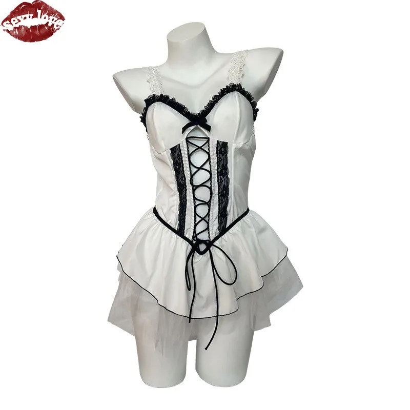 ثوب نوم مثير ثقافة فرعية، ملابس داخلية نسائية مثيرة، زي موحد، رغبة نقية، شبكة مجوفة، مجموعة عاطفية، ثوب نوم نسائي