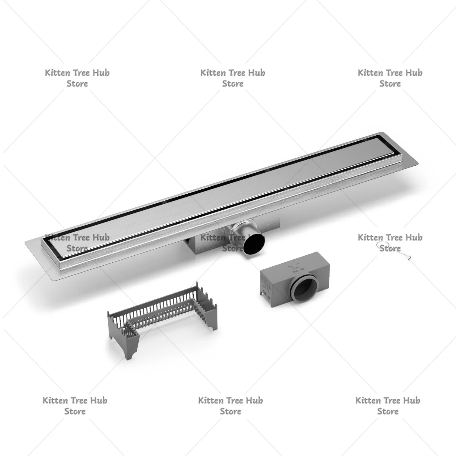 304 Stainless Steel Floor Drain Bathroom Invisible Drainage Tile Inlay Linear Design Deodorant