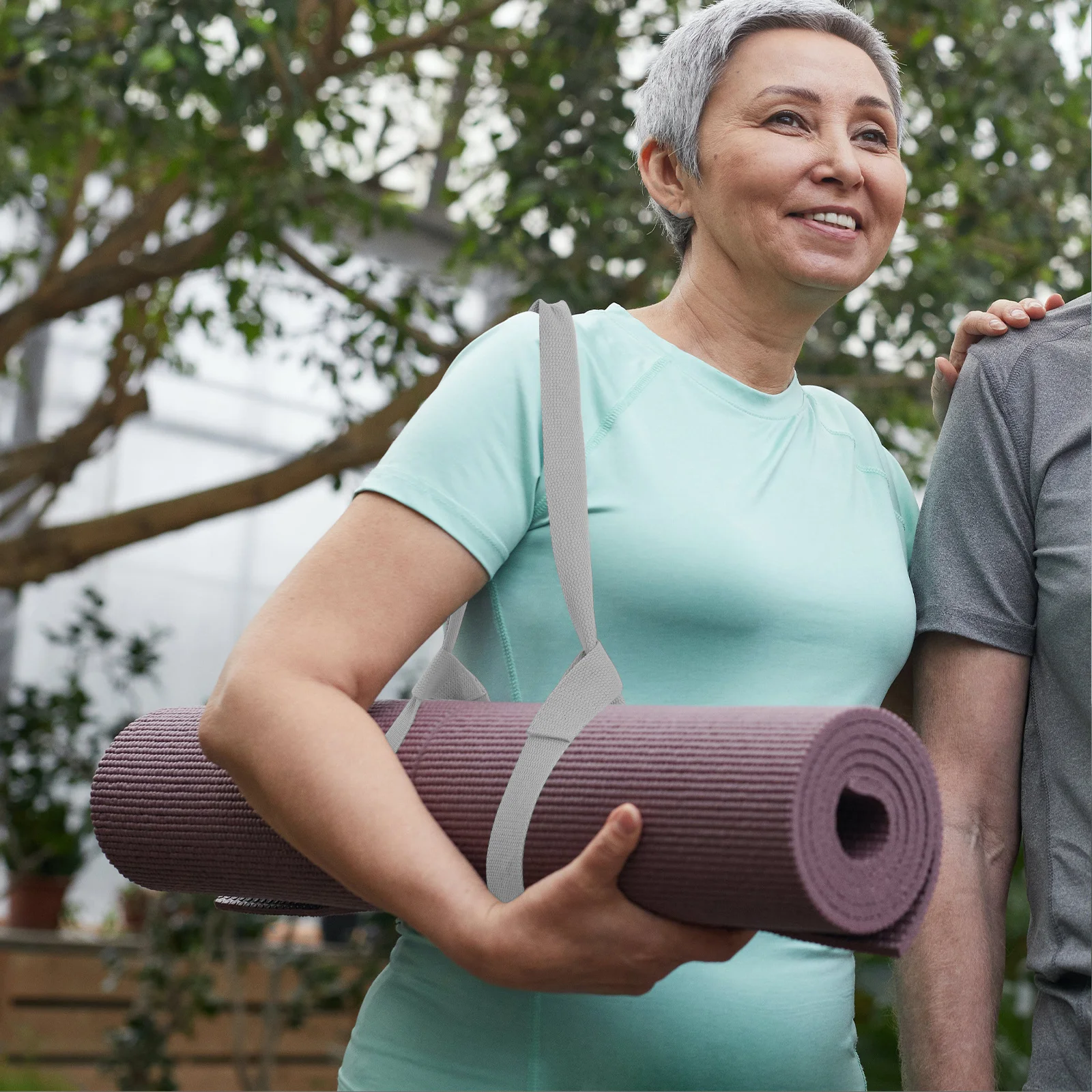 رمادي قابل للتعديل دائم النايلون اليوغا حصيرة حزام الناقل الرافعة لحمل تخزين الحصير اليوغا أحجام مختلفة حزام الناقل التزلج التمهيد