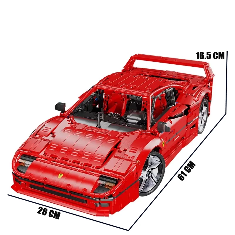 Technical JD017 Red Super SportsCar F40 Compatible MOC-140629 Car Building Blocks Bricks Educational Puzzle Toys Birthday Gifts view 4