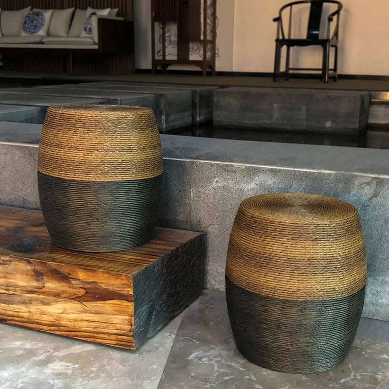 

Табурет из ротанга гуцзэн (искусственный ротанг) для гостиной и чайной комнаты, в стиле дзен, BM159