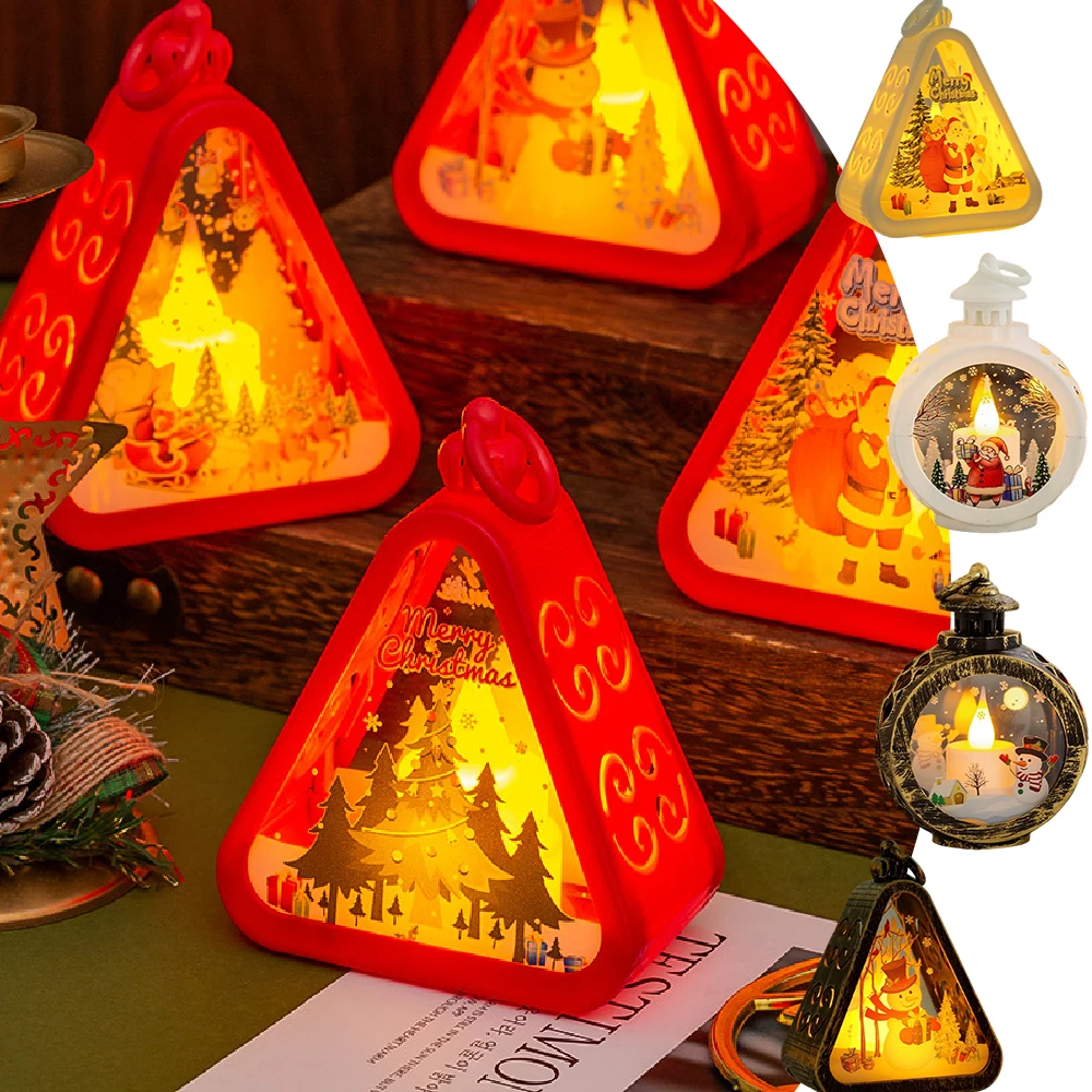 

Christmas Decoration Lantern Retro Xmas Wind Light Glow in The Dark 2026 Navidad Decor New Year Gift Home Decor Supplies Kerst