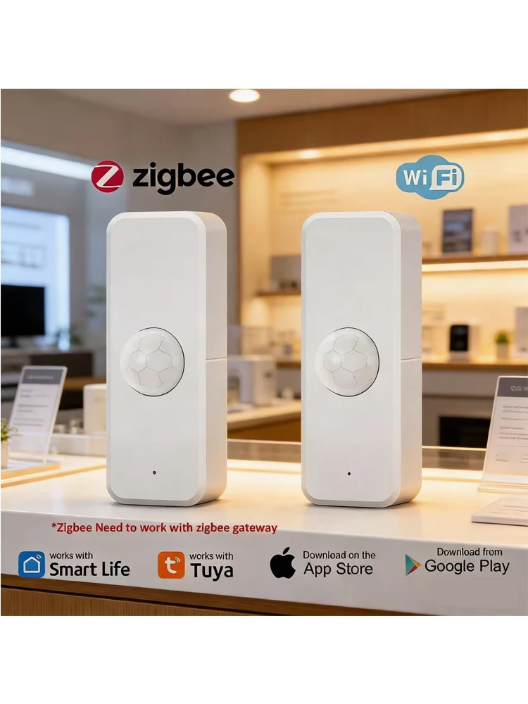 WLAN oder Zigbee PIR-Bewegungssensor Tuya Smart Home Infrarot-Körperdetektor Sicherheit Smart Life Kompatibel mit Alexa Google Home