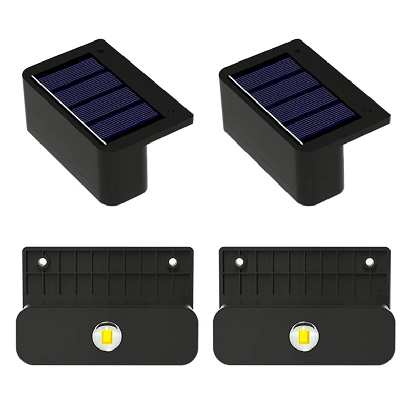 AF90-4 Pcs LED Solar Wall Lamps Stair Light Outdoor Lighting Fence Porch Decorative Lamp Step Fence Yard Garden
