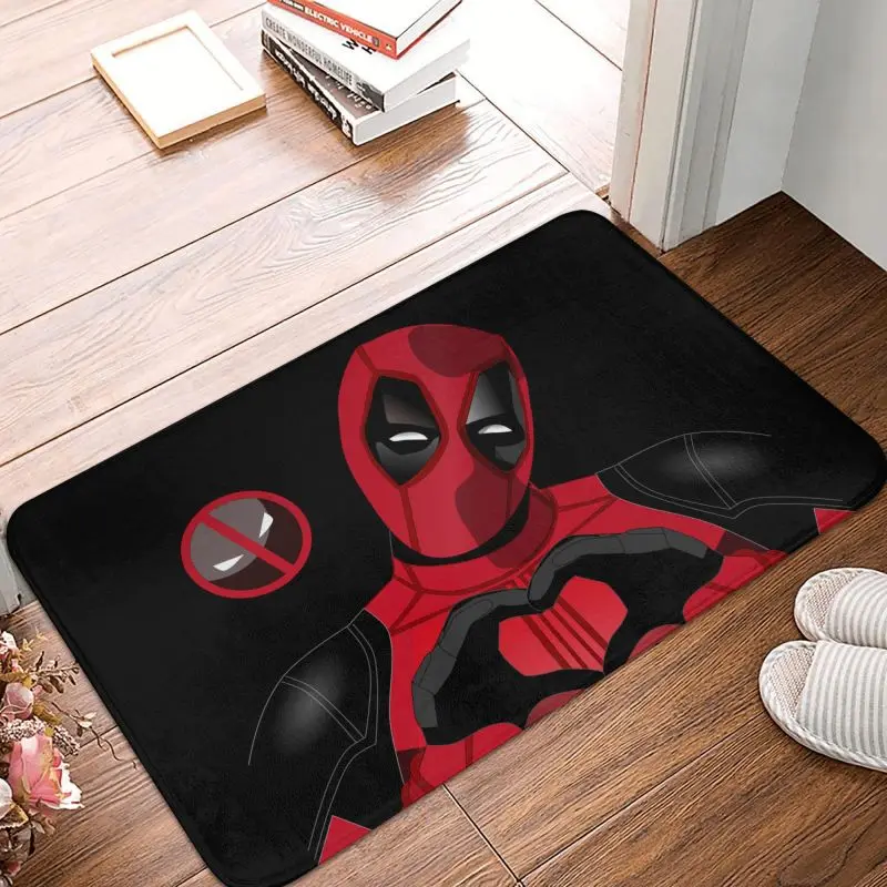 Custom Halloween Cosplay Superhero Deadpool Doormat Mat Anti-Slip Cartoon Bath Kitchen Living Room Rug Carpet 40*60cm