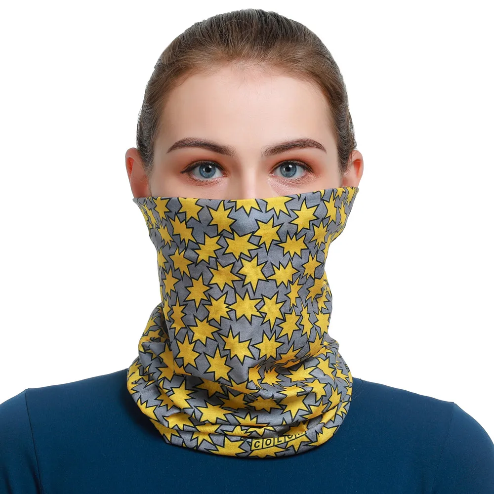 Fashion Head Scarf For Men and Women Star Pattern Cycling Bandana Quick Drying Sports Mask Balaclava Female Male Turban