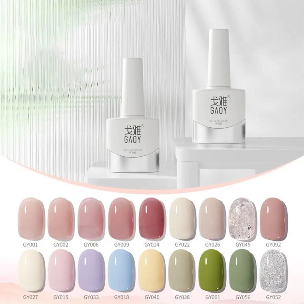 Gaoy 11ML Jelly Gel Nail Polish Transparent Nude Manicure Top Coat SemiPermanent Polish Soak Off UV LED Gel Art Nail Varnish