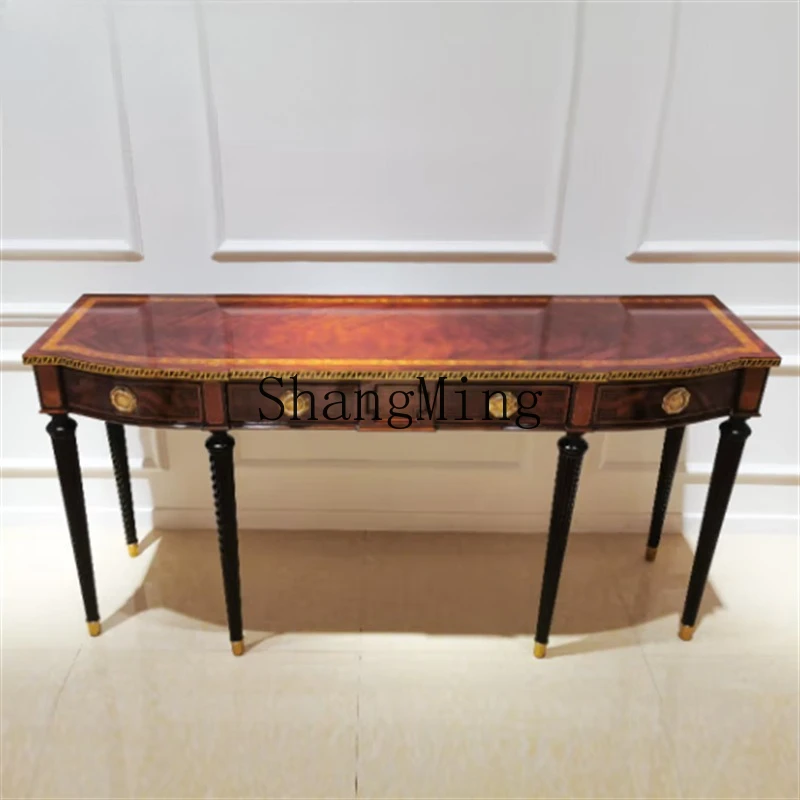 

CL veneer parquet side table back several tables entrance table dining side cabinet villa mansion entrance